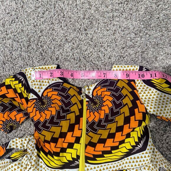 African 3/4T Floral Ankara Gown For Girls - Picture 4 of 8